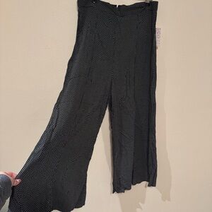 Free People Black and White Polka Dot Wide-Leg Pants